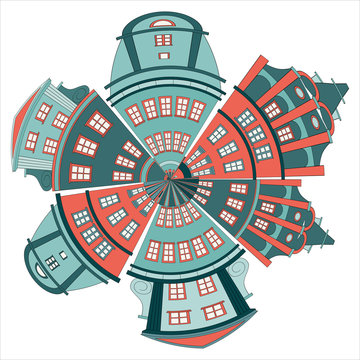 recommend clip art: Postcards with colorful houses in Amsterdam.