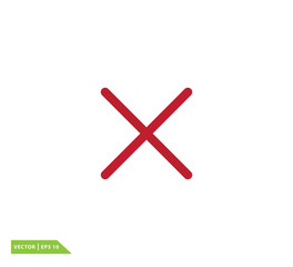 Delete icon vector sign logo template