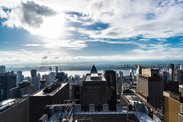 Skyline of skyscrapers of Manhattan, New York City, USA