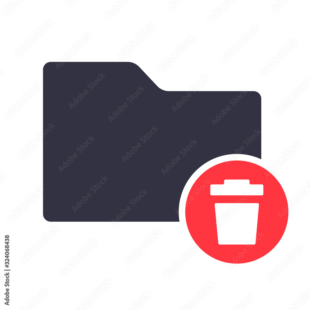 Poster delete folder color line icon. remove folder vector outline colorful sign. eps 10
