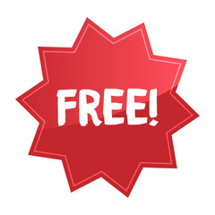 Free badge, special offer promotion. Call to action stickers or labels.