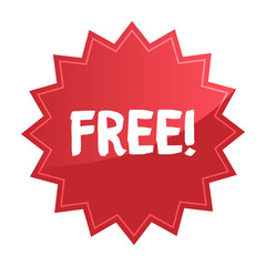 Free badge, special offer promotion. Call to action stickers or labels.