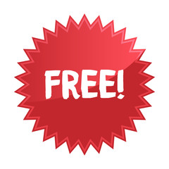 Free badge, special offer promotion. Call to action stickers or labels.