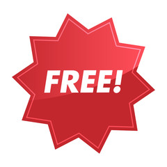 Free badge, special offer promotion. Call to action stickers or labels.