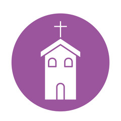 Christian and catholic church block style icon vector design