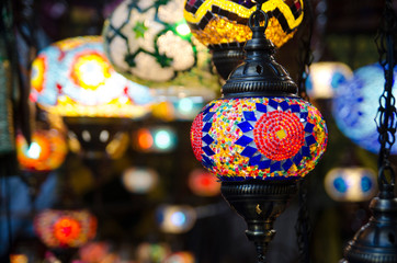 Turkish pendant lamps with variety of colors