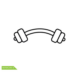 Barbell icon vector logo design template