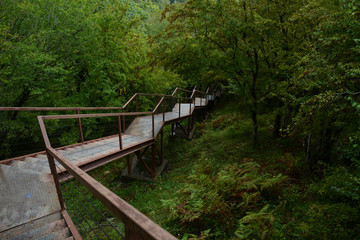 Fototapeta premium Okatse Canyon, hiking trail above the canyon near Kutaisi in Georgia