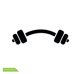 Barbell icon vector logo design template