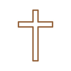 Christian and catholic cross line style icon vector design