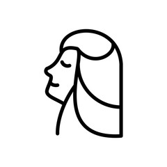 woman profile icon, line style icon