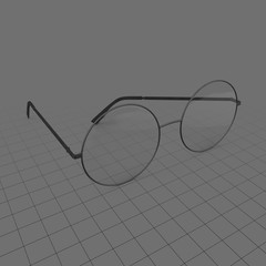 Open round eyeglasses