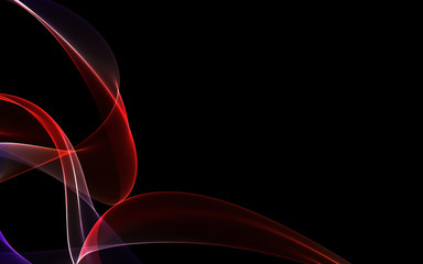 Dark abstract background with a glowing abstract waves