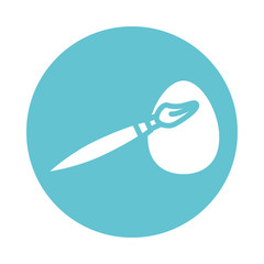 easter egg painted with brush block style