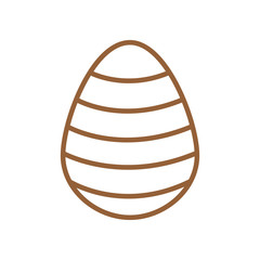 Happy easter striped egg line style icon vector design