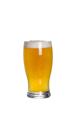 Glass of beer. Wheat beer, Weissbier or Witbier, isolated on white background - image