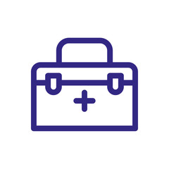 first aid kit icon, thick line style