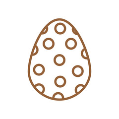 Happy easter pointed egg line style icon vector design