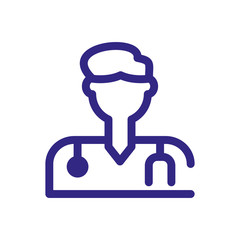 medical doctor icon, thick line style