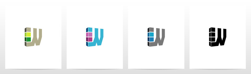 Rectangle Block On Letter Logo Design W