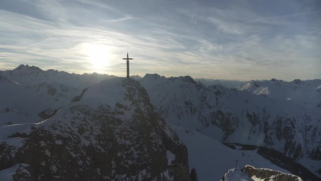 ischgl greitspitz magical alpine summit against silvretta sunset
