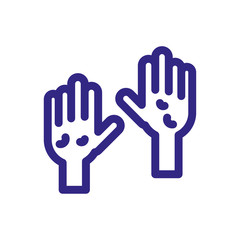 hands with poxs, thick line style