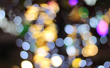 bokeh lights on black background