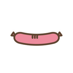 Isolated sausage food line and fill style icon vector design