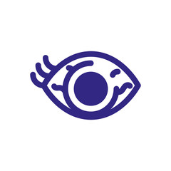 sickness eye icon, thick line style