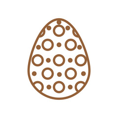 Happy easter pointed egg line style icon vector design