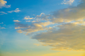 Naklejka na ściany i meble Mostly white cloud against blue sky nature background evening scene