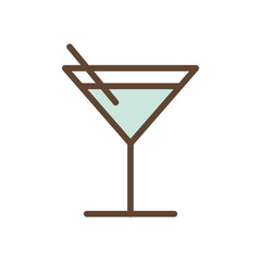 Isolated cocktail glass drink line and fill style icon vector design
