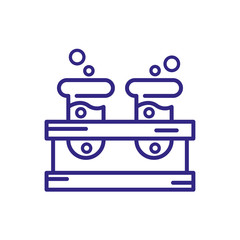 test tubes with chemical substances, line detail style