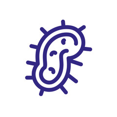 bacteria icon, thick line style