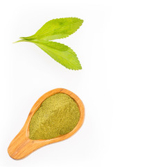 Natural sweetener in powder from stevia plant - Stevia rebaudiana