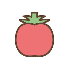 Isolated tomato vegetable line and fill style icon vector design