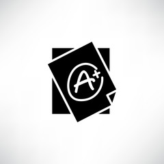 excellent grade result, exam or academic result icon vector