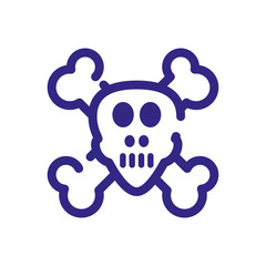 toxic skull icon, thick line style