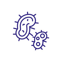 bacteria icon, line detail style