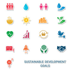 Icons Set .Sustainable Development Goals. 