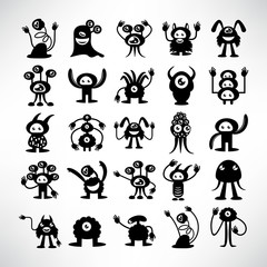 funny monster icons character vector set © bigpa