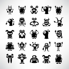 funny monster icons character vector set