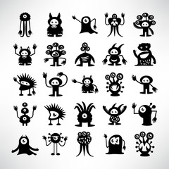 funny monster icons character vector set