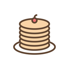 Isolated pancakes food line and fill style icon vector design