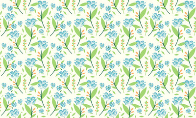 Modern floral pattern background wallpaper for spring with leaf and flower design.
