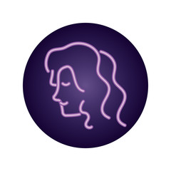 adult woman, neon style icon