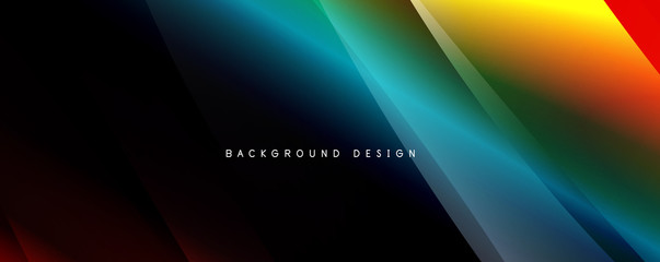 Wave liquid style lines with shadows and light on gradient background