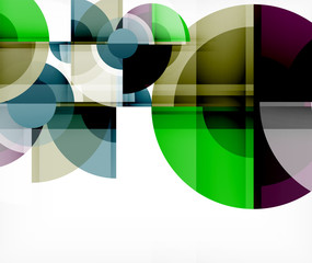 Obraz premium Abstract background, circle and triangle design round shapes overlapping. Geometric trendy template. Vector Illustration For Wallpaper, Banner, Background, Card, Book Illustration, landing page