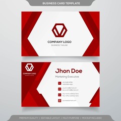 business card template with minimalist style and modern concept use for personal identity and identity card 