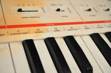 Retro Synthesizer Closeup